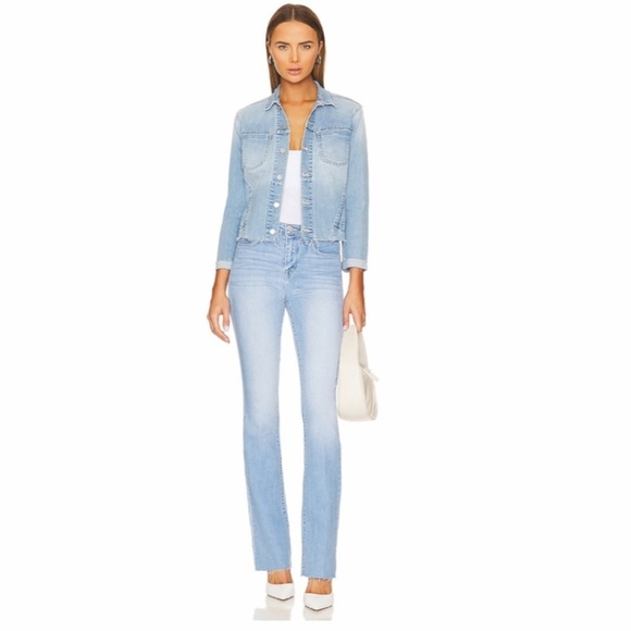 L’Agence Janelle Slim Raw Edge Denim Jacket. - Picture 5 of 11